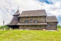 View at the Wooden church of Saint Luke Evangelist in Brezany village - Slovakia Royalty Free Stock Photo