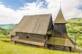 View at the Wooden church of Saint Luke Evangelist in Brezany village - Slovakia Royalty Free Stock Photo