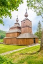View at the Wooden Church of Saint Nikolai in Mirola village - Slovakia