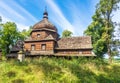 View at the Wooden church Transfiguration in Czertez - Poland Royalty Free Stock Photo