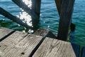 View of the wooden deck on the Starnberger sea