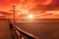 View of wooden pier over sea Royalty Free Stock Photo