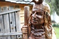 View of wooden sculpture of Baba Yaga