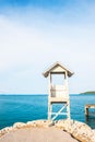 View of wooden sea hut at Khao Laem Ya Mu Ko Samet National Park, Rayong province, Thailand Royalty Free Stock Photo