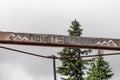 View of wooden sign `Mount Seymour` in North Vancouver