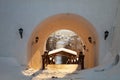 View of the wooden staircase of the Tobolsk Kremlin. Tobolsk, Russia.