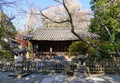 View of the wooden temple with garden in Kamakura, Japan