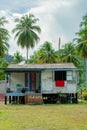 View of a wooden traditional Malay house at Besar Island or Pulau Besar in Mersing, Johor, Malaysia Royalty Free Stock Photo