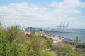 View of the working crane of the Odessa port.