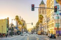 View of world famous Hollywood Boulevard district in Los Angeles, California, USA Royalty Free Stock Photo