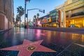 View of world famous Hollywood Walk of Fame at Hollywood Boulevard district in Los Angeles, California Royalty Free Stock Photo