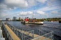 Paddle Steamer Waverley heading `doon the Watta`, Glasgow, Scotland