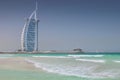 View of the world`s first seven stars luxury hotel Burj Al Arab Tower