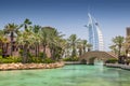 View of the world`s first seven stars luxury hotel Burj Al Arab Tower Royalty Free Stock Photo