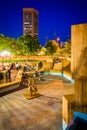 View of the World Trade Center at night in Baltimore, Maryland. Royalty Free Stock Photo