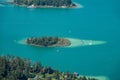 View of the Worthersee lake , Carinthia, Austria Aerial view from Pyramidenkogel view tower Royalty Free Stock Photo