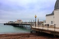 A view of Worthing pier as seen from the beach.