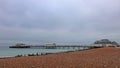 A view of Worthing pier as seen from the beach. Royalty Free Stock Photo