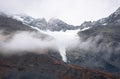 View of Worthington Glacier on highway near Valdez, Alaska in fall season. Royalty Free Stock Photo