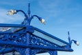 View of wrought iron work on Eastbourne Pier in East Sussex on January 18, 2020