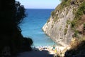 View on Xigia Beach on Zakynthos. Sulphur and collagen springs, Ionian Island, Greece