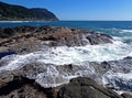 Water Veils the Rocky Shore of Yachats Beach