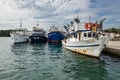 View on yacht, harbor, Adriatic sea and small Croatian town Vrsar, Croatia Royalty Free Stock Photo