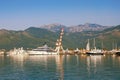 View of yacht marina of Porto Montenegro. Montenegro, Bay of Kotor, Tivat city Royalty Free Stock Photo