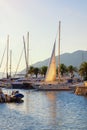 View of yacht marina of Porto Montenegro. Montenegro, Adriatic Sea, Bay of Kotor, Tivat city Royalty Free Stock Photo