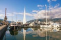 View of yacht marina of Porto Montenegro on sunny autumn day.  Montenegro, Tivat city Royalty Free Stock Photo