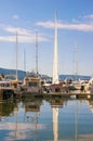 View of yacht marina of Porto Montenegro on sunny day. Tivat city. Montenegro, Adriatic Sea, Bay of Kotor Royalty Free Stock Photo