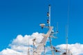 View of the yacht masthead against the blue sky, Sete, France. C