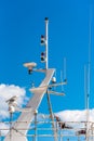 View of the yacht masthead against the blue sky, Sete, France. C