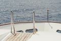 Bow of a yacht: stair and beacon Royalty Free Stock Photo