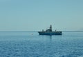 View from the yacht to the open Red Sea and the ship guarding the border Royalty Free Stock Photo