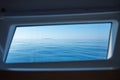 View from yacht window of Blue Tones Water Waves Surface Royalty Free Stock Photo