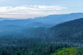 View of Yarra Ranges National Park at sunset.