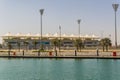 View at Yas Marina circuit in Abu Dhabi from the sea