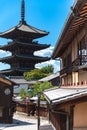 View of Yasaka-dori area with Hokanji temple Yasaka Pagoda