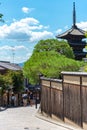 View of Yasaka-dori area with Hokanji temple Yasaka Pagoda