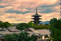 Tower of Yasaka, Hokan-ji Temple in the middle of Gion neighborhood, Higashiyama, Kyoto, Japan Royalty Free Stock Photo