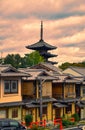 Tower of Yasaka, Hokan-ji Temple in the middle of Gion neighborhood, Higashiyama, Kyoto, Japan Royalty Free Stock Photo