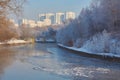 View on Yauza river in Moscow Royalty Free Stock Photo