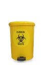 View of yellow bin clinical waste at the hospital