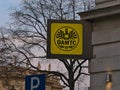 Yellow and black logo of automobile association Ãâsterreichischer Automobil-, Motorrad- und Touring Club in Vienna, Austria.
