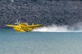 View of fire fighting float plane loading water. Royalty Free Stock Photo