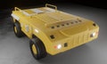 View of yellow tractor heavy duty vehicle