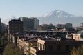 View of Yerevan, Armenia, with snow-capped Mount Ararat in the background.