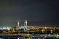 View of the Yokohama port at night. Long exposure Royalty Free Stock Photo