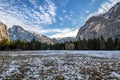 View of Yosemite Valley at winter with Half Dome - Yosemite National Park, California, USA Royalty Free Stock Photo